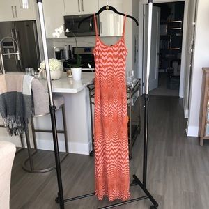 Orange and pink maxi dress